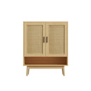 Shoe Cabinet Rattan Shoes Storage Rack Organiser Wooden Cupboard Shelf