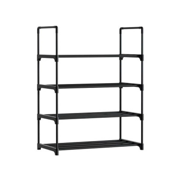 Shoe Rack Stackable Shelves 4 Tiers 55Cm Shoes Storage Stand Black