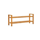 Shoe Rack With 2 Shelves 100 X 27 X 40 Cm Solid Oak Wood