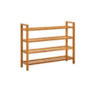 Shoe Rack With 4 Shelves 100 X 27 X 80 Cm Solid Oak Wood