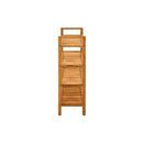 Shoe Rack With 4 Shelves 100 X 27 X 80 Cm Solid Oak Wood