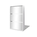 Shoe Cabinet 3 Layer Mirror White