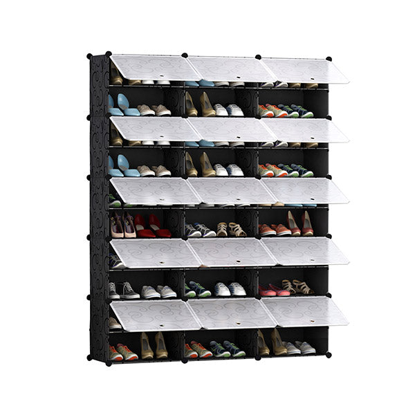 10 Tier 3 Column Shoe Rack Organizer Storage Stackable With Cover