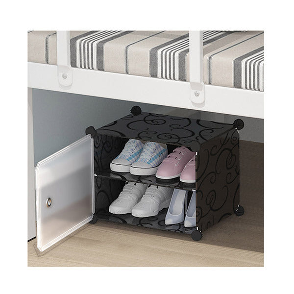 2 Tier Shoe Rack Organizer Storage Stackable with Cover