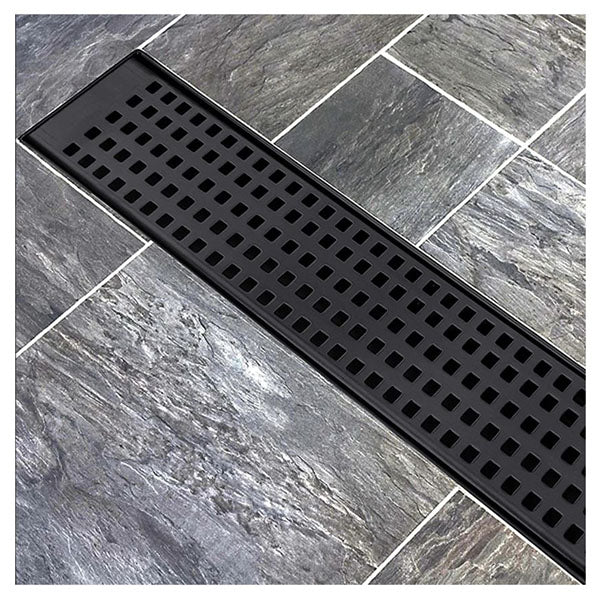 1000Mm Bathroom Shower Black Grate Drain Center Outlet Floor Waste