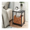 Side Table Set Of 2 Charcoal Gray And Black With Storage Shelf