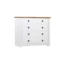 Side Cabinet White 80 X 40 X 73 Cm Pine Panama Range