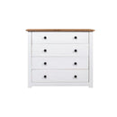 Side Cabinet White 80 X 40 X 73 Cm Pine Panama Range
