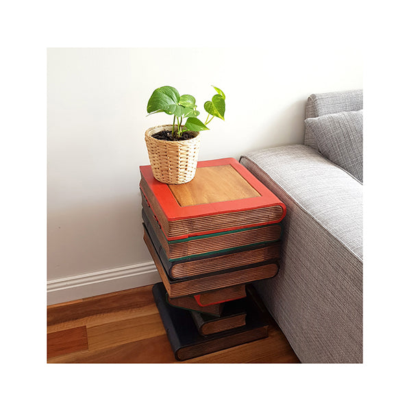Side Corner Table Raintree Wood Book Stack Design Storage