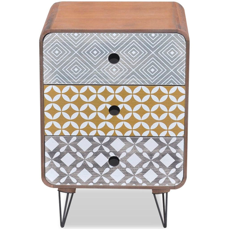 Side Cabinet With 3 Drawers - Brown