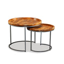 Side Table Set 2 Pieces Solid Mango Wood