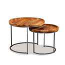 Side Table Set 2 Pieces Solid Mango Wood