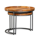 Side Table Set 2 Pieces Solid Mango Wood