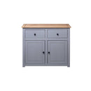 Sideboard Grey 93 X 40 X 80 Cm Solid Pinewood Panama Range