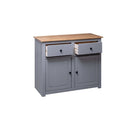 Sideboard Grey 93 X 40 X 80 Cm Solid Pinewood Panama Range