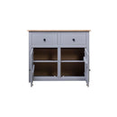 Sideboard Grey 93 X 40 X 80 Cm Solid Pinewood Panama Range