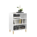 Sideboard High Gloss White 57 X 35 X 70 Cm Chipboard