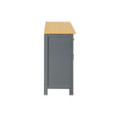 Sideboard Solid Oak Wood Dark Grey