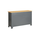 Sideboard Solid Oak Wood Dark Grey