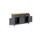 Sideboard Solid Oak Wood Dark Grey