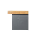Sideboard Solid Oak Wood Dark Grey