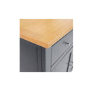 Sideboard Solid Oak Wood Dark Grey