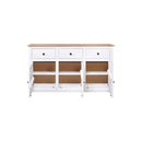 Sideboard White 135X40X80 Cm Solid Pinewood Panama Range