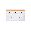 Sideboard White 135X40X80 Cm Solid Pinewood Panama Range