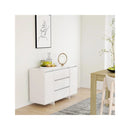 Sideboard With 3 Drawers White 120 X 41 X 75 Cm Chipboard