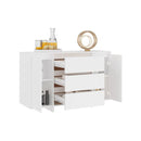 Sideboard With 3 Drawers White 120 X 41 X 75 Cm Chipboard
