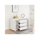 Sideboard With 3 Drawers White 120 X 41 X 75 Cm Chipboard
