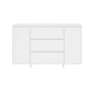 Sideboard With 3 Drawers White 120 X 41 X 75 Cm Chipboard