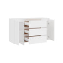 Sideboard With 3 Drawers White 120 X 41 X 75 Cm Chipboard