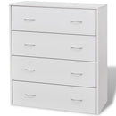 Sideboard With 4 Drawers 60 x 30.5 x 71 Cm - White