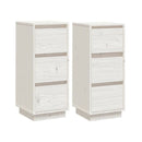 Sideboards 2 Pcs White 32 X 34 X 75 Cm Solid Wood Pine