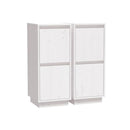 2 Pcs Sideboards White Solid Wood Pine