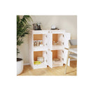 2 Pcs Sideboards White Solid Wood Pine
