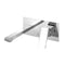 Silver Bathroom Tap Wall Square Basin Mixer Vanity Brass Faucet