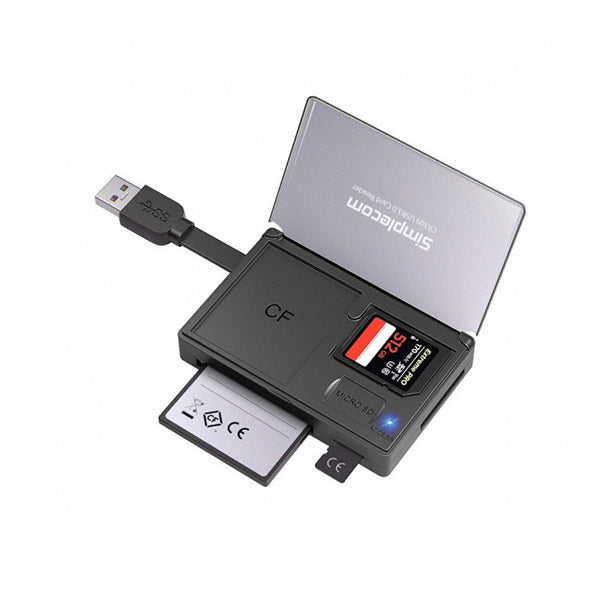 Simplecom 3 Slot Superspeed Usb 3 Card Reader With Card Storage Case