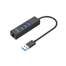 Simplecom Aluminium 3 Port Usb Hub With Gigabit Ethernet Adapter