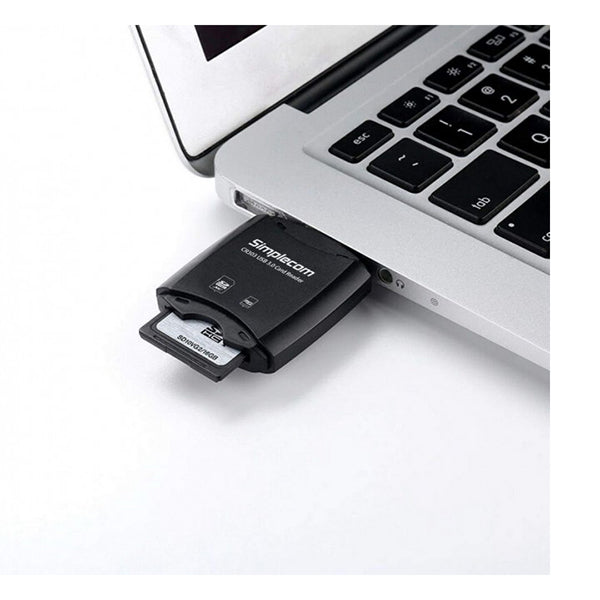 Simplecom Cr303 2 Slot Superspeed Usb 3 Card Reader With Dual Caps
