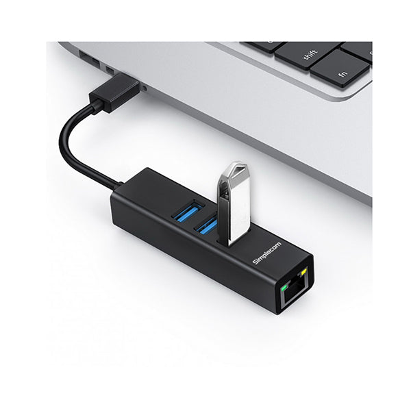 Simplecom Gigabit Ethernet Adapter Usb C To 3 Port Usb Hub