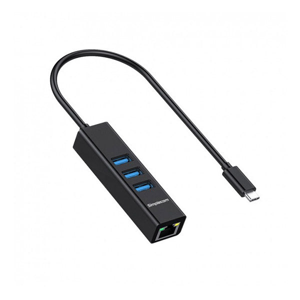 Simplecom Usb C To 3 Port Usb Hub With Gigabit Ethernet Adapter