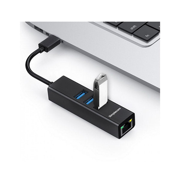 Simplecom Usb C To 3 Port Usb Hub With Gigabit Ethernet Adapter