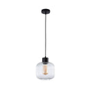 Single Optic Ribbed Clar Glass Pendant