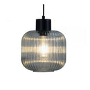 Single Optic Ribbed Clar Glass Pendant