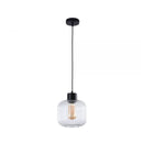 Single Optic Ribbed Clar Glass Pendant