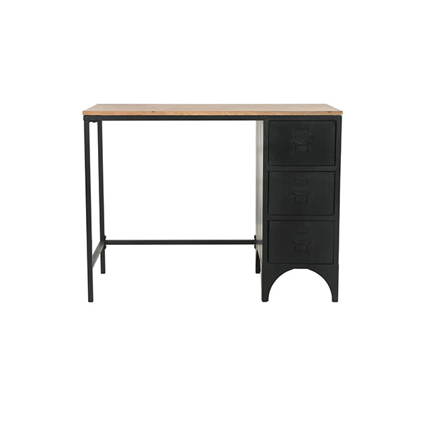 Single Pedestal Desk Solid Firwood And Steel