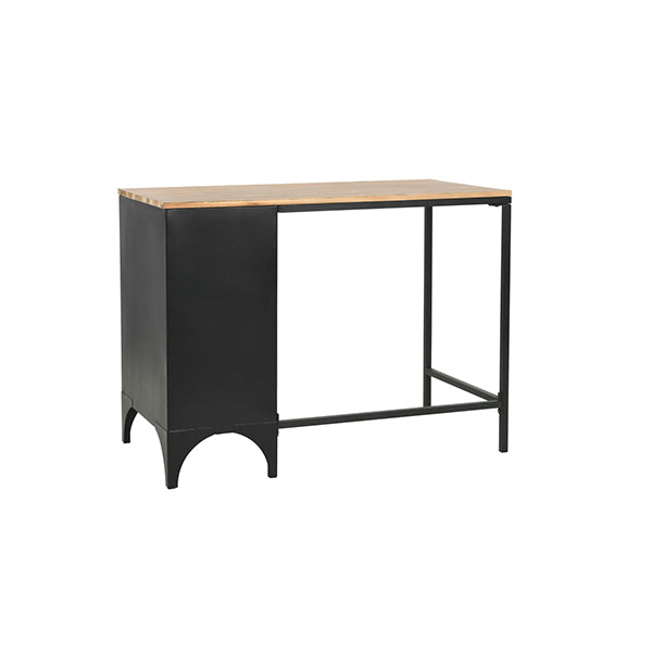 Single Pedestal Desk Solid Firwood And Steel