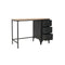Single Pedestal Desk Solid Firwood And Steel